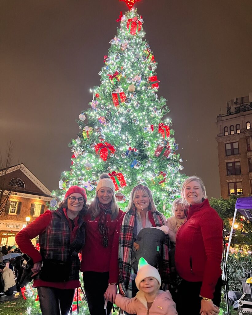 Potts Shoemaker and Grossman in front of the Christmas Tree in West Chester as sponsors for the Chester County Hospital Lights up Holiday Weekends in West Chester.